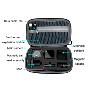 For DJI Action 2 RCSTQ Action Camera Hard Case Accessory Bag, For DJI Action 2(Silver Gray)