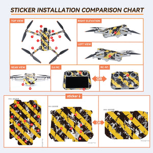 For DJI Mini 3 Pro Remote Control Body Sticker ,Spec:, RC-N1 Without Screen, RC With Screen