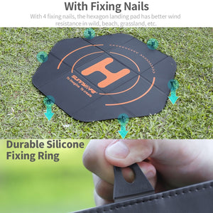 Sunnylife TJP11 80cm Hexagonal Double-sided Folding With Ground Spikes Drone Universal Apron, 80cm