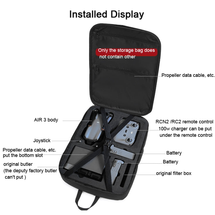 For DJI AIR 3 Storage Bag Backpack Compatible with RC-N2 or RC 2 Remote Control