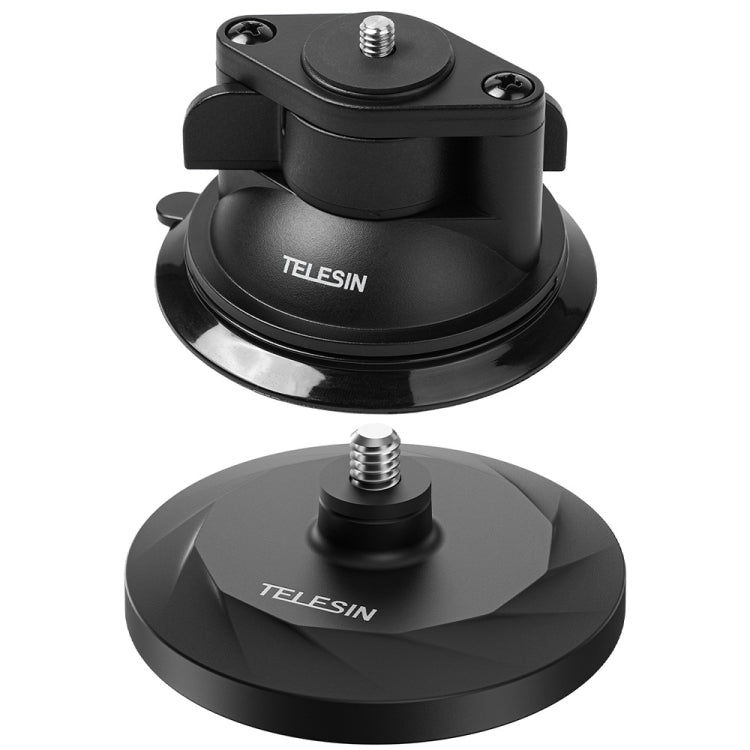 TELESIN Magnetic Base With 1/4 Inch Interface for DJI Pocket 3 / Insta360 Camera & Smart Phones, With Suction Cup Base Set, Without Suction Cup Base