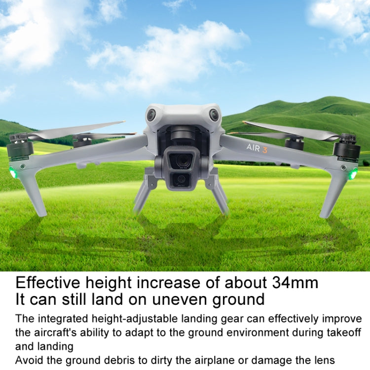 For DJI Air 3 Heightened Landing Gear Body Protection Fall and Crash Proof Folding Extension Kickstand, For DJI Air 3