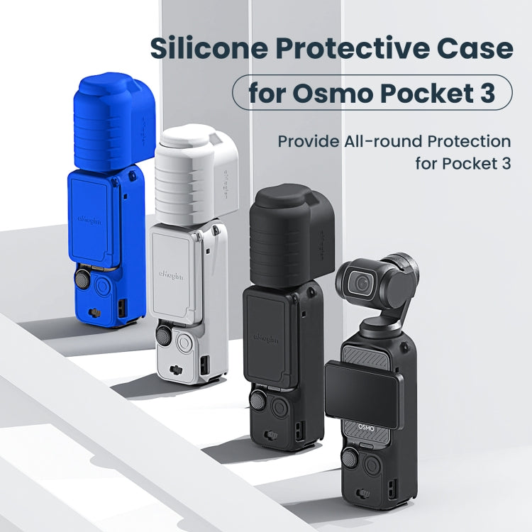 For DJI Osmo Pocket 3 AMagisn Silicone Protection Case Movement Camera Accessories, 5 In 1 Black, 5 In 1 Blue, 5 In 1 Gray, 7 In 1 Black, 7 In 1 Blue, 7 In 1 Gray