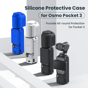 For DJI Osmo Pocket 3 AMagisn Silicone Protection Case Movement Camera Accessories, 5 In 1 Black, 5 In 1 Blue, 5 In 1 Gray, 7 In 1 Black, 7 In 1 Blue, 7 In 1 Gray