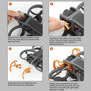 For DJI Avata 2 RCSTQ Anti-collision Protective Bar Flight Fuselage Lens Protective Ring, Protective Ring (Orange)