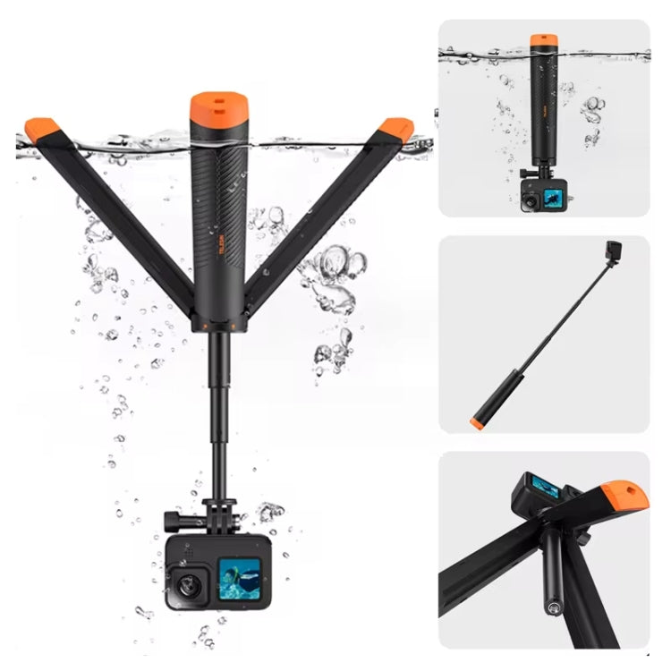 TELESIN 61cm Underwater Buoyancy Bar Retractable Selfie Stick Tripod For GoPro Insta360 DJI OSMO Action Camera, S1-TSS-02