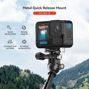 For GoPro HERO13 Black aMagisn Metal Magnetic Quick Release Base Dual Interface Adapter, For GoPro HERO13 Metal