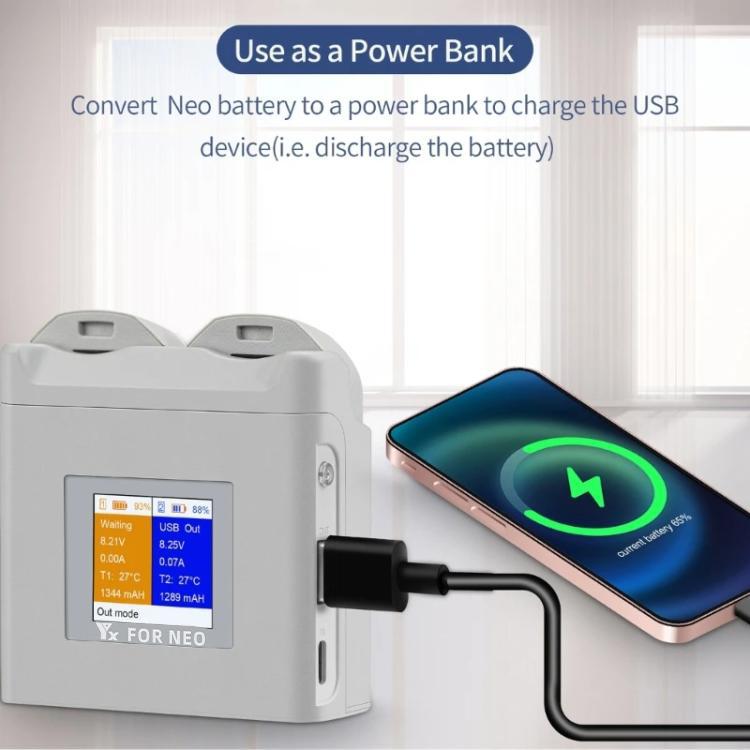 For DJI Neo Drone YX Color Screen Battery Charger Charge 2 Batteries
