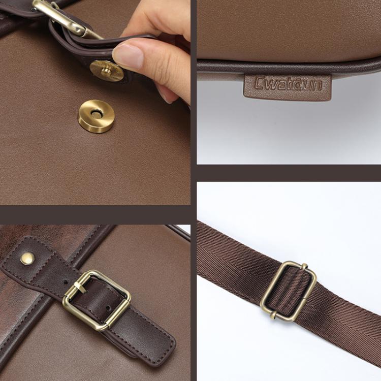 Cwatcun D185 Medium Shoulder Leisure Camera Bag Vintage PU Waterproof Micro SLR Camera Storage Bag, D185