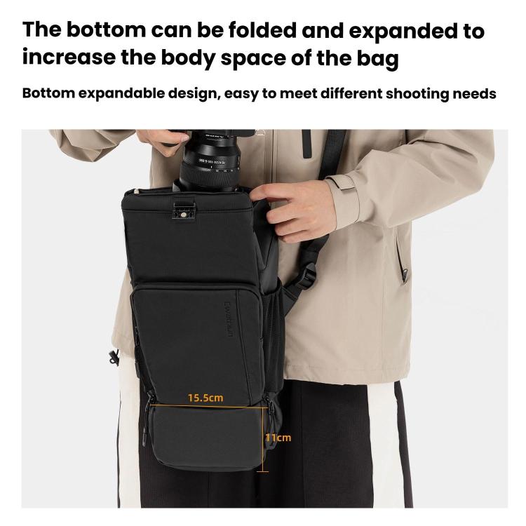 Cwatcun D198 Small Expandable Single Shoulder Camera Bag Waterproof Multi-Function Camera Bag