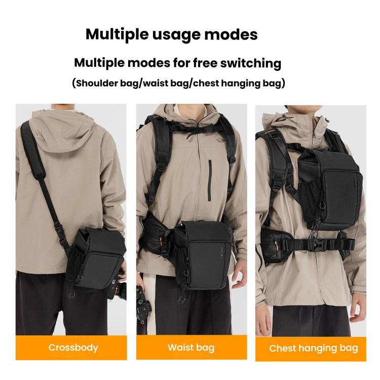 Cwatcun D198 Small Expandable Single Shoulder Camera Bag Waterproof Multi-Function Camera Bag