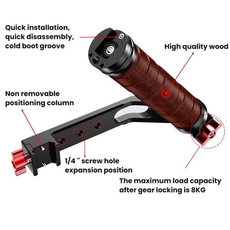 Gimbal Wooden Handle Chute Snail Gimbal Side Handle Grip,For DJI RS 4 Mini / 4 PRO / 3 / 3 Mini / 3 PRO / 2