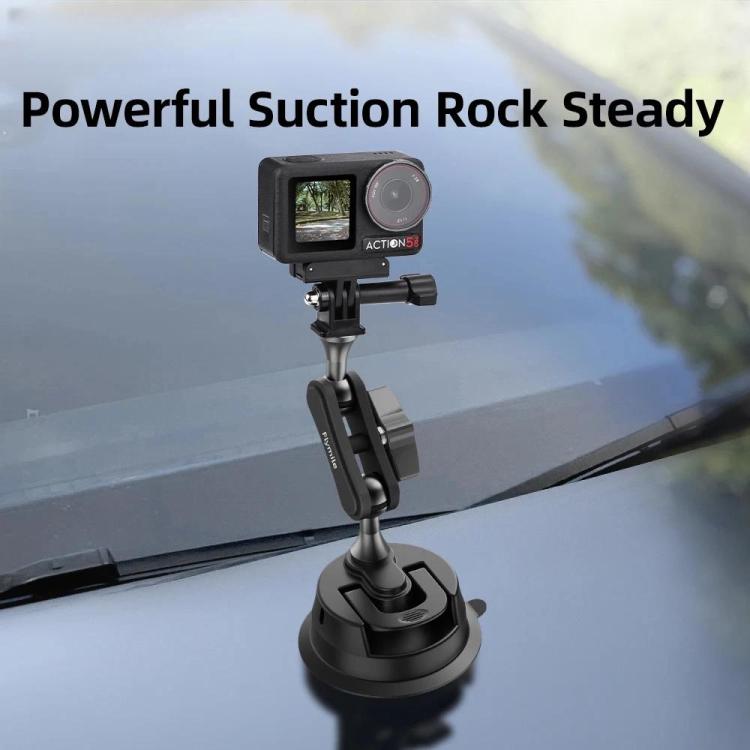 Flymile Universal Car Suction Cup Mount for Action Cameras 360-degree Rotatable, Washable and Reusable Dashboard Windshield Holder