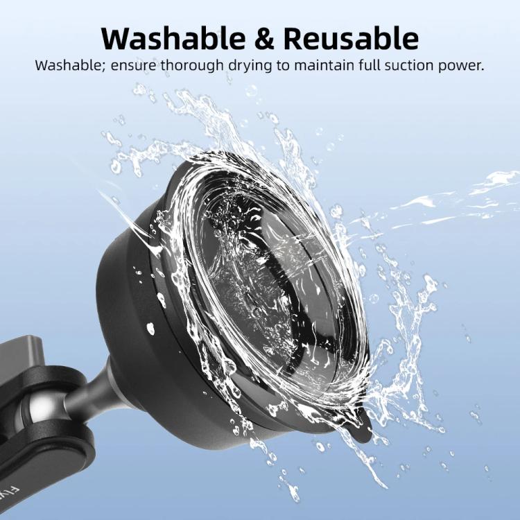 Flymile Universal Car Suction Cup Mount for Action Cameras 360-degree Rotatable, Washable and Reusable Dashboard Windshield Holder