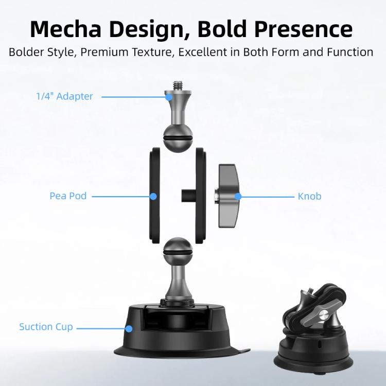 Flymile Universal Car Suction Cup Mount for Action Cameras 360-degree Rotatable, Washable and Reusable Dashboard Windshield Holder