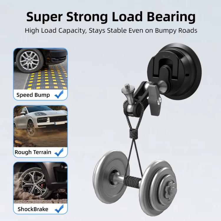 Flymile Universal Car Suction Cup Mount for Action Cameras 360-degree Rotatable, Washable and Reusable Dashboard Windshield Holder