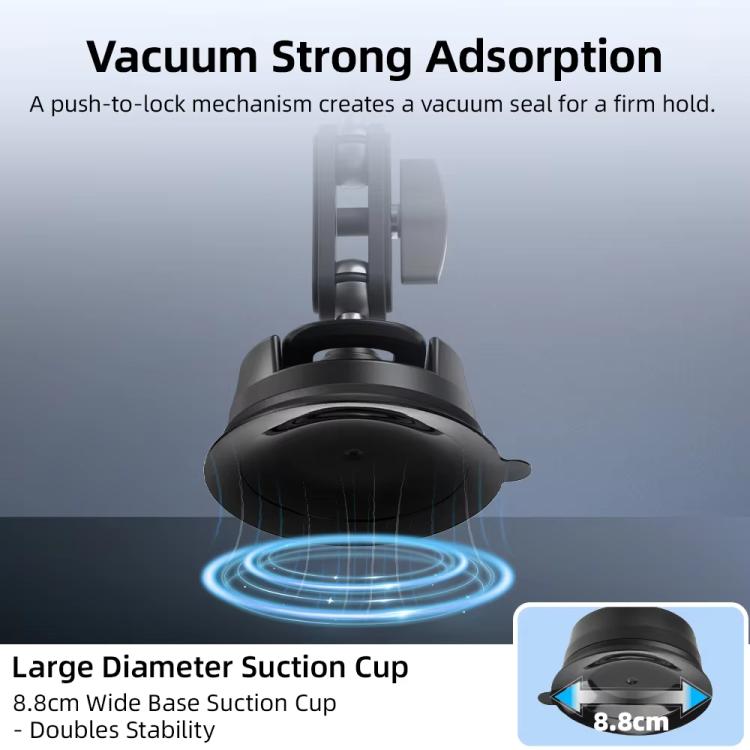 Flymile Universal Car Suction Cup Mount for Action Cameras 360-degree Rotatable, Washable and Reusable Dashboard Windshield Holder