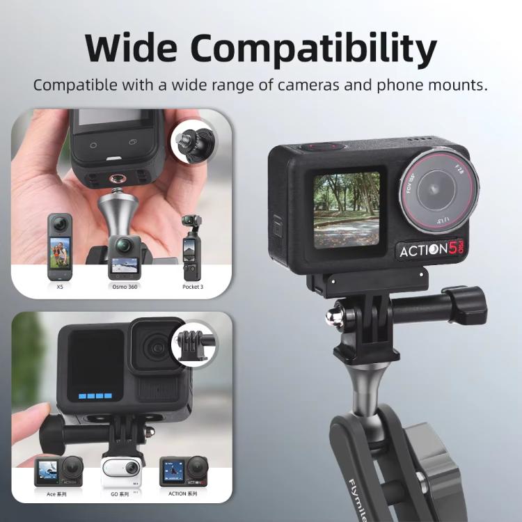 Flymile Universal Car Suction Cup Mount for Action Cameras 360-degree Rotatable, Washable and Reusable Dashboard Windshield Holder