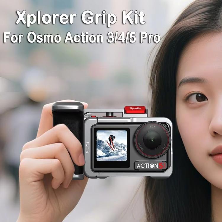 Flymile Street Shooting Handle Kit for DJI Osmo Action 5 Pro/4/3 Action Camera Aluminum Expansion Cage, AC5015 Cage