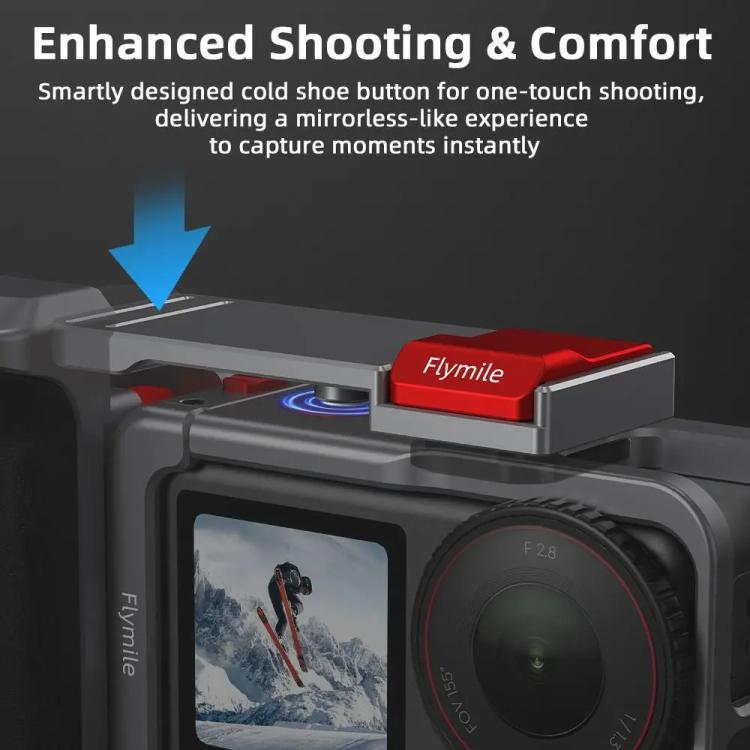 Flymile Street Shooting Handle Kit for DJI Osmo Action 5 Pro/4/3 Action Camera Aluminum Expansion Cage, AC5015 Cage