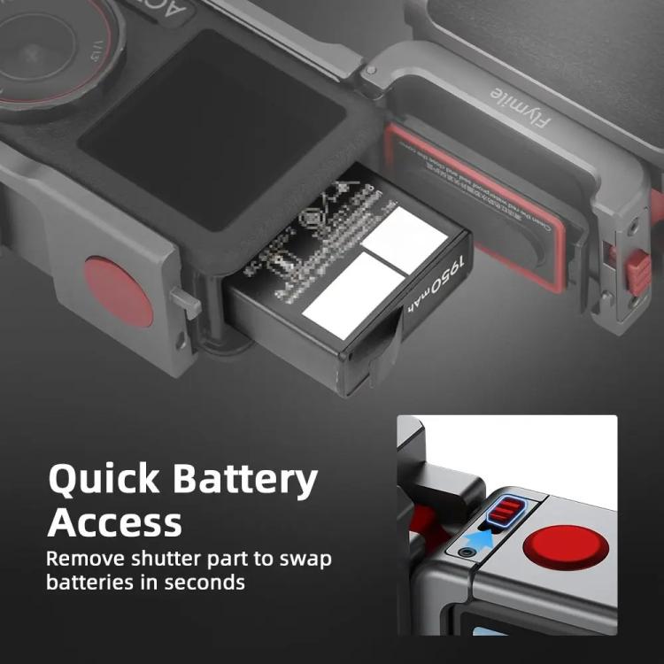 Flymile Street Shooting Handle Kit for DJI Osmo Action 5 Pro/4/3 Action Camera Aluminum Expansion Cage, AC5015 Cage