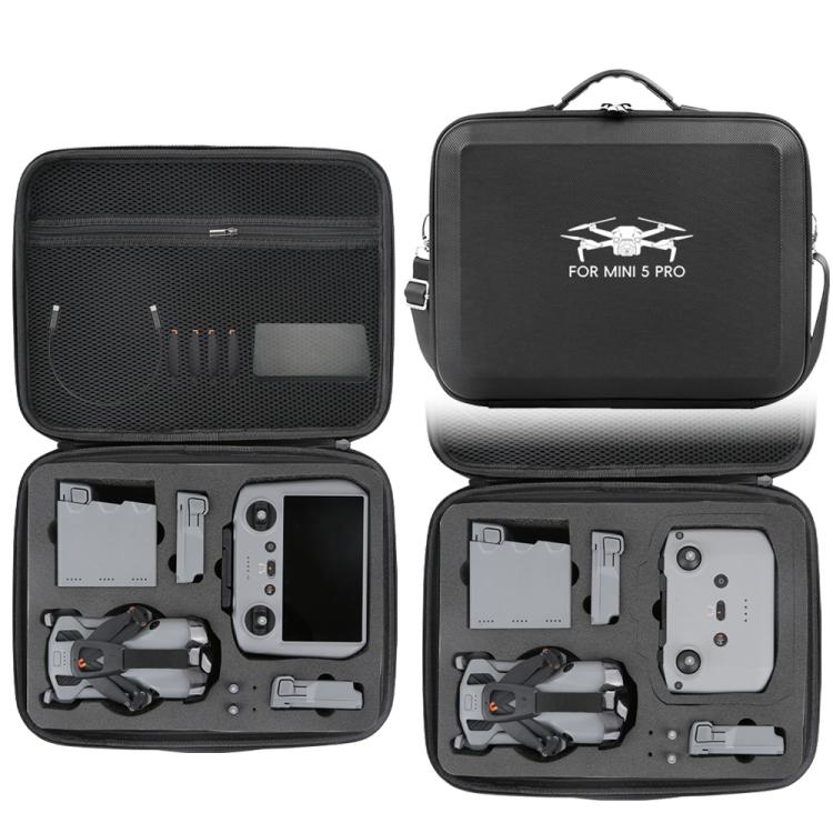 For DJI Mini 5 Pro Fly More All-in-one PU Organizer Bag Portable Travel Shoulder Bag