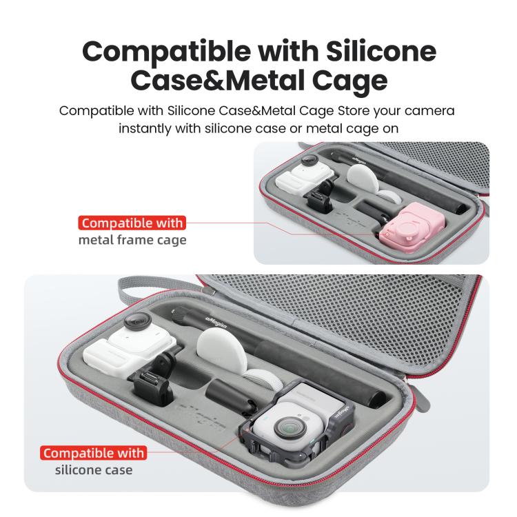 For Insta360 GO Ultra aMagisn Storage Case Protective Bag for Camera, Silicone Sleeve, Cage, Selfie Stick and Accessories