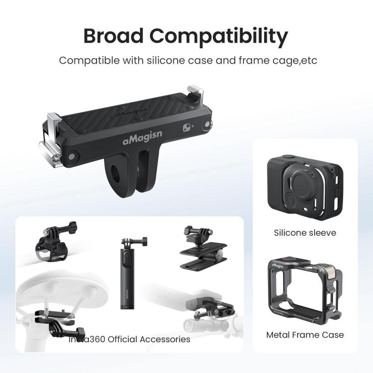 For Insta360 Go Ultra Camera aMagisn Quick Release Magnetic Base Plastic Mount Adapter