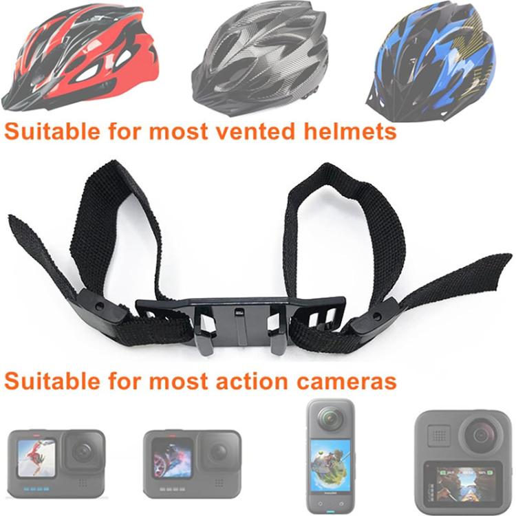 Universal Bike Helmet Camera Mount Adjustable Strap For Vented/Skeleton Helmets Compatible With GoPro, Insta360, DJI and Other Action Cameras