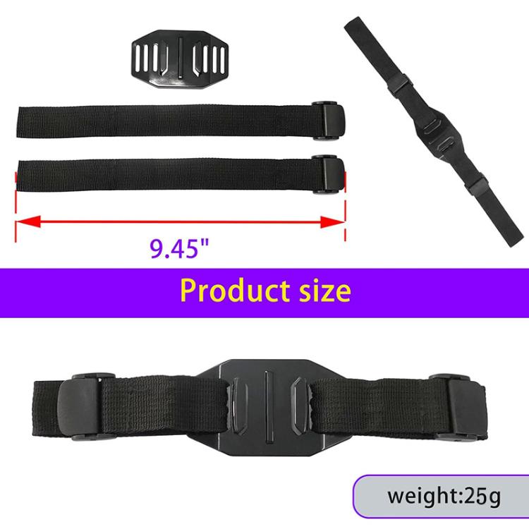 Universal Bike Helmet Camera Mount Adjustable Strap For Vented/Skeleton Helmets Compatible With GoPro, Insta360, DJI and Other Action Cameras