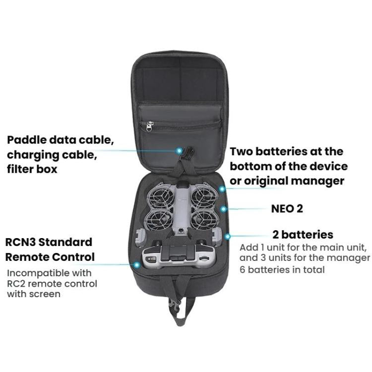 For DJI Neo 2 BKano Outdoor Portable Hard Shell Smooth Fly Kit Organizer Bag Mini Chest Bag