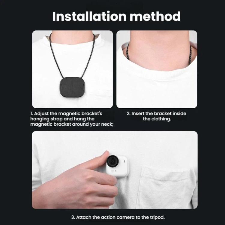 For Insta360 GO Ultra Flymile Magnetic Neck Clip Camera Mount