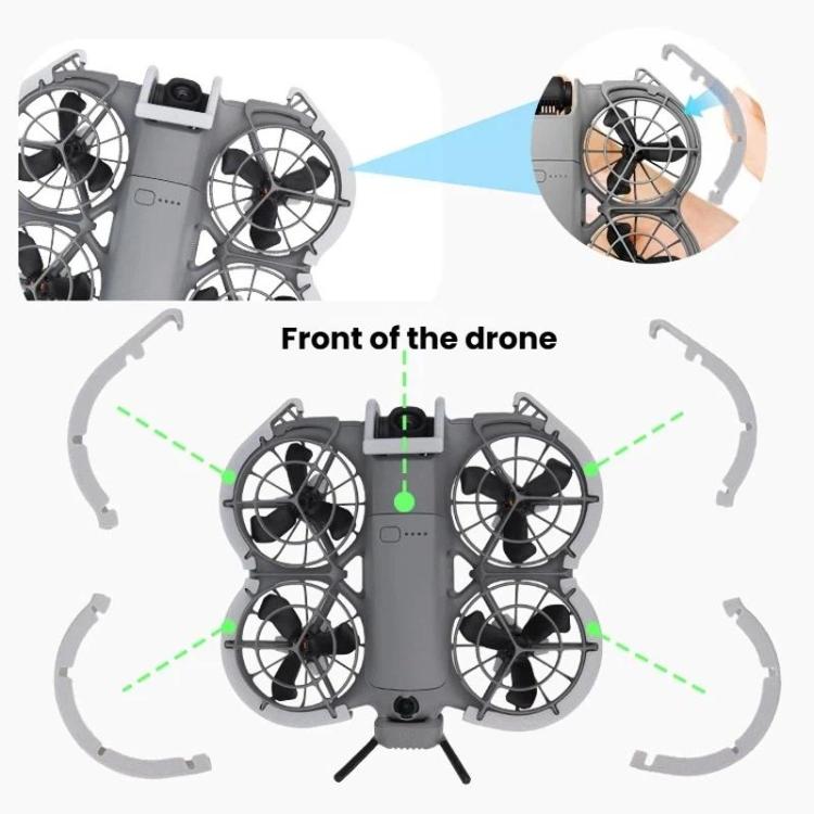 For DJI Neo 2 CQT 9pcs /Set Fuselage Crash Kit, Bumper+Protective Cover+Folding Kickstand, 9pcs /Set