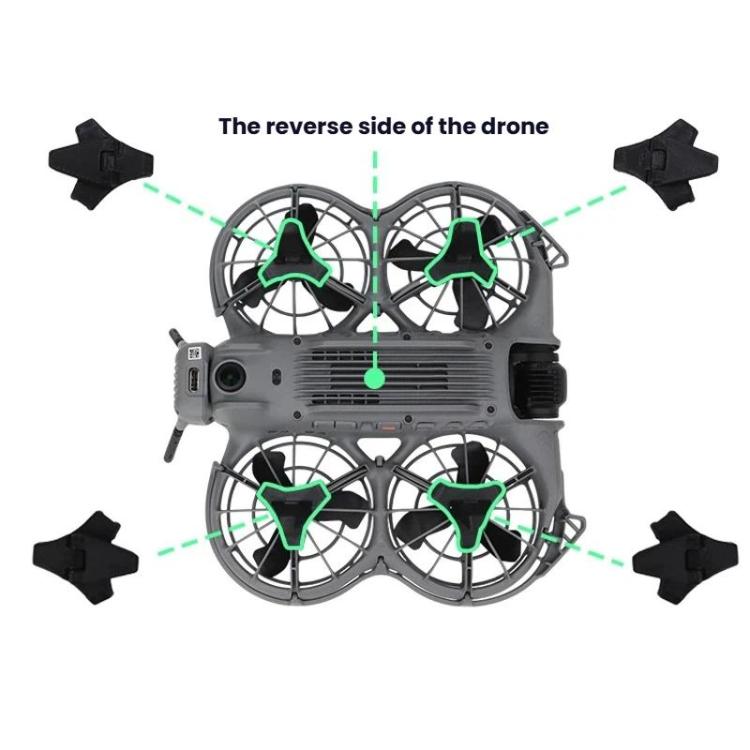 For DJI Neo 2 CQT 9pcs /Set Fuselage Crash Kit, Bumper+Protective Cover+Folding Kickstand, 9pcs /Set