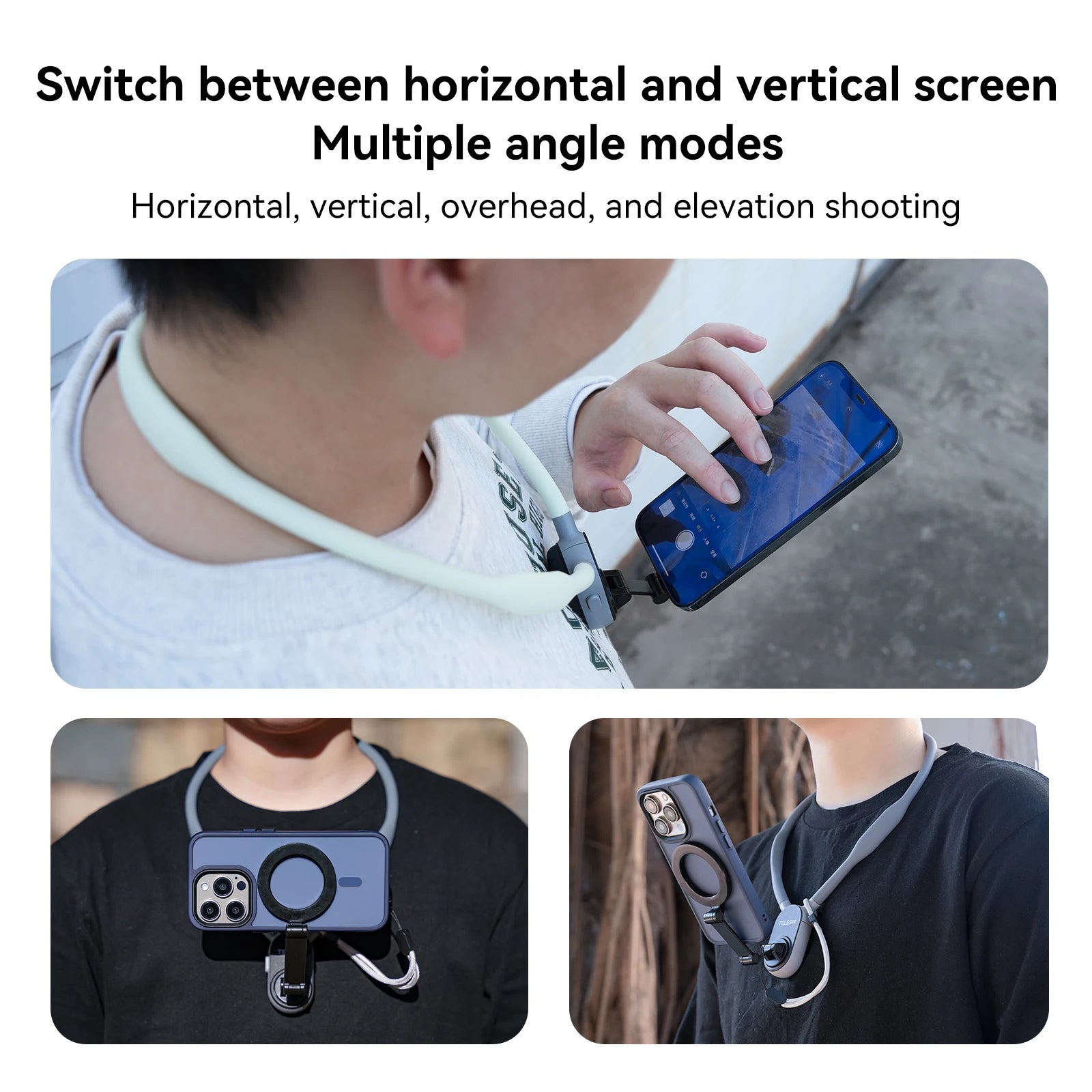 Silicone Magnetic Neck Mount Quick Release Hold for iPhone 15 14 13 12 11 10 SAMSUNG HUAWEI XIAOMI Phone Accessories