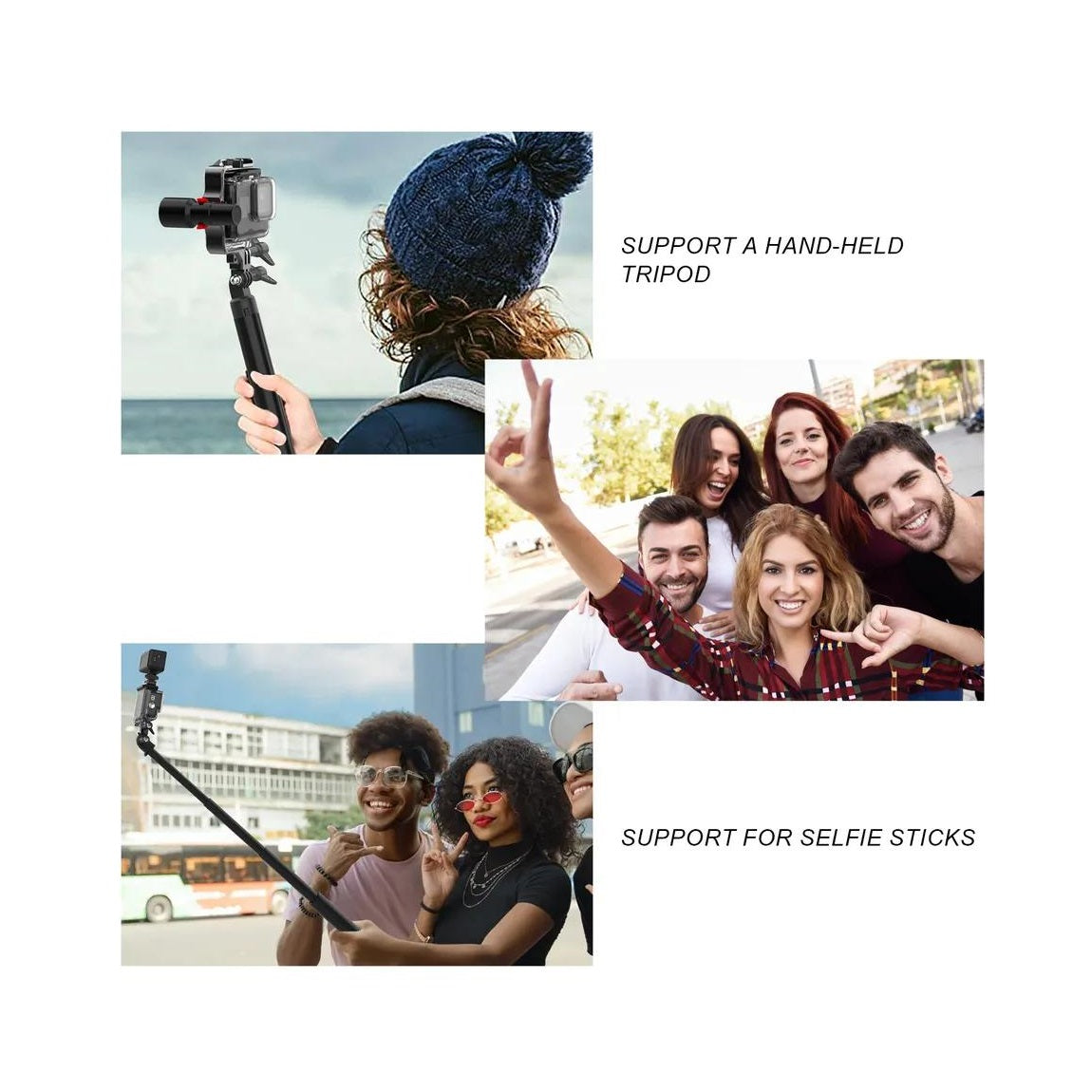 Vlogging Bracket Mount for Osmo Action 5 4 3 1 / Insta360 ONE R / Insta360 GO 3 / Insta360 Ace / SJCAM