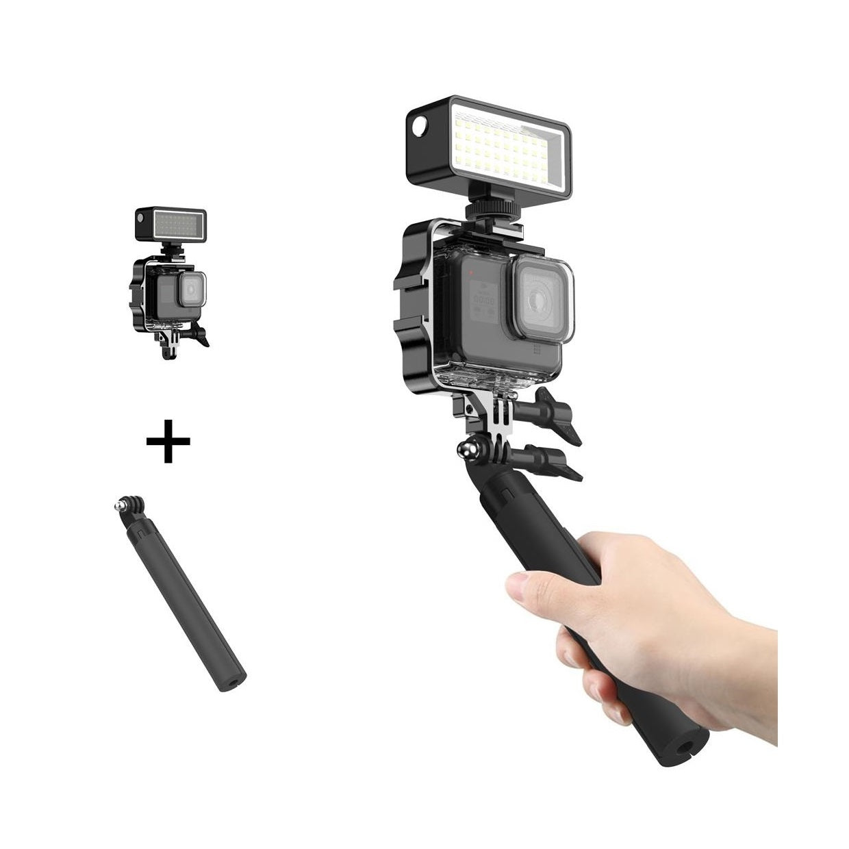 Vlogging Bracket Mount for Osmo Action 5 4 3 1 / Insta360 ONE R / Insta360 GO 3 / Insta360 Ace / SJCAM