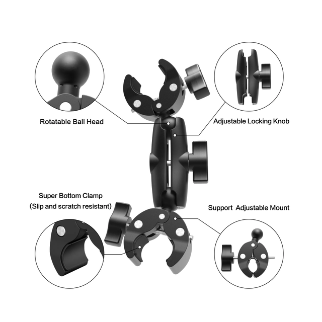 Dual 3 Way Super Clamp Mount for GoPro