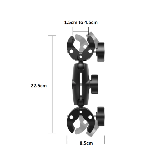 Dual 3 Way Super Clamp Mount for GoPro