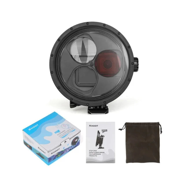 Red Lens & Macro Lens Waterproof Case for GoPro Hero 5/6/7 Black