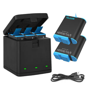 3 Slots LED Storage Charger Box for GoPro HERO 8/7/6/5