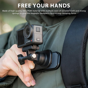 for OSMO Pocket 3 360° Rotation Backpack Clip Mount Shoulder Strap Accessories for DJI Osmo Pocket 3/2/1, Action 4/3, GoPro Max Hero 12,Hero 11,Hero 10, Hero 9, Hero 8, Hero 7, Hero 6, Hero 5, Insta360 One R One X2 Go3 Go2 Action Cameras